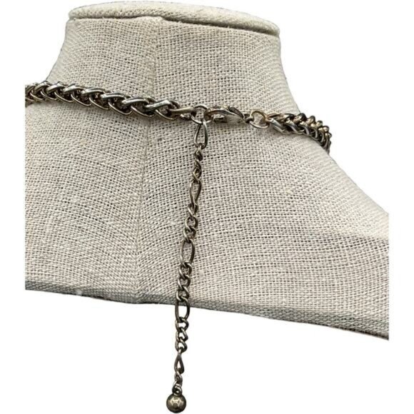 Azteca Native Necklace Gold Silver Tone Turquoise Cabochon Wire Wrap Bracelet - Picture 4 of 6